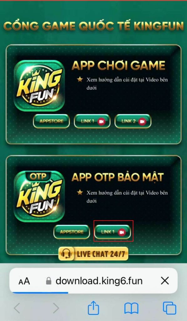 Tải App OTP Kingfun IOS - b1